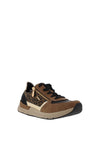 Rieker Womens Textured Metallic Lace Up Trainers, Brown