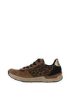 Rieker Womens Textured Metallic Lace Up Trainers, Brown