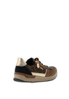 Rieker Womens Textured Metallic Lace Up Trainers, Brown