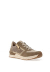 Rieker Womens Textured Metallic Lace Up Trainers, Beige