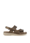 Rieker Womens Velcro Strap Metallic Sandals, Bronze