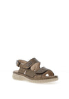 Rieker Womens Velcro Strap Metallic Sandals, Bronze