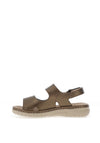 Rieker Womens Velcro Strap Metallic Sandals, Bronze