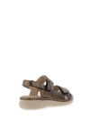 Rieker Womens Velcro Strap Metallic Sandals, Bronze
