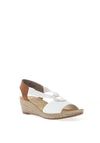 Rieker Womens Elasticated Strap Wedge Shoes, White