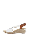 Rieker Womens Elasticated Strap Wedge Shoes, White