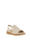 Rieker Womens Woven Sling Back Sandals, Beige
