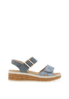 Rieker Womens Faux Leather Comfort Sandals, Blue