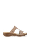 Rieker Womens T Bar Mule Sandals, Light Pink