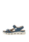 Rieker Womens Velcro Strap Sandals, Blue