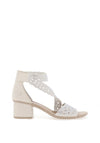Rieker Womens Diamante Strap Heeled Sandals, White