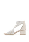 Rieker Womens Diamante Strap Heeled Sandals, White