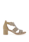 Rieker Womens Diamante Heeled Sandals, Beige
