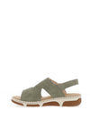 Rieker Womens Sling Back Sandals, Green