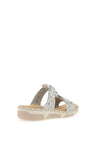Rieker Womens Floral T Bar Mule Sandals, Blue Multi