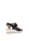 Rieker Womens Strappy Wedged Sandals, Navy Blue
