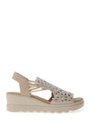 Rieker Womens Perforated Cage Sling Back Sandals, Beige