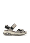 Rieker Womens Velcro Trekking Sandals, Light Grey