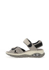 Rieker Womens Velcro Trekking Sandals, Light Grey