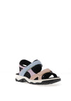 Rieker Womens Colour Block Velcro Strap Sandals, Black Multi