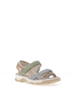Rieker Womens Colour Block Velcro Strap Sandals, Green Multi