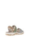 Rieker Womens Colour Block Velcro Strap Sandals, Green Multi