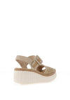 Rieker Womens Woven Wedge Sandals, Beige