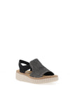Rieker Womens Woven Monochrome Sandals, Black