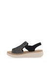 Rieker Womens Woven Monochrome Sandals, Black
