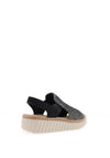 Rieker Womens Woven Monochrome Sandals, Black