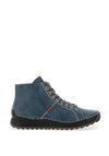 Rieker Stitch Detail Lace Up Ankle Boots, Blue