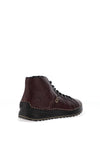 Rieker Womens Stitch Detail Lace Up Ankle Boots, Wine