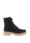 Rieker Womens Lace Up Fleece Lined Ankle Boots, Navy
