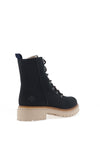 Rieker Womens Lace Up Fleece Lined Ankle Boots, Navy