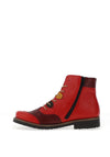 Rieker Womens Lace Up Ankle Boots, Red