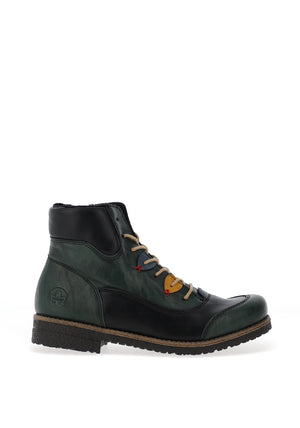 Rieker Womens Lace Up Ankle Boots, Green