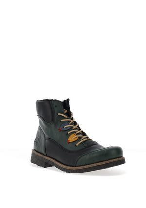Rieker Womens Lace Up Ankle Boots, Green