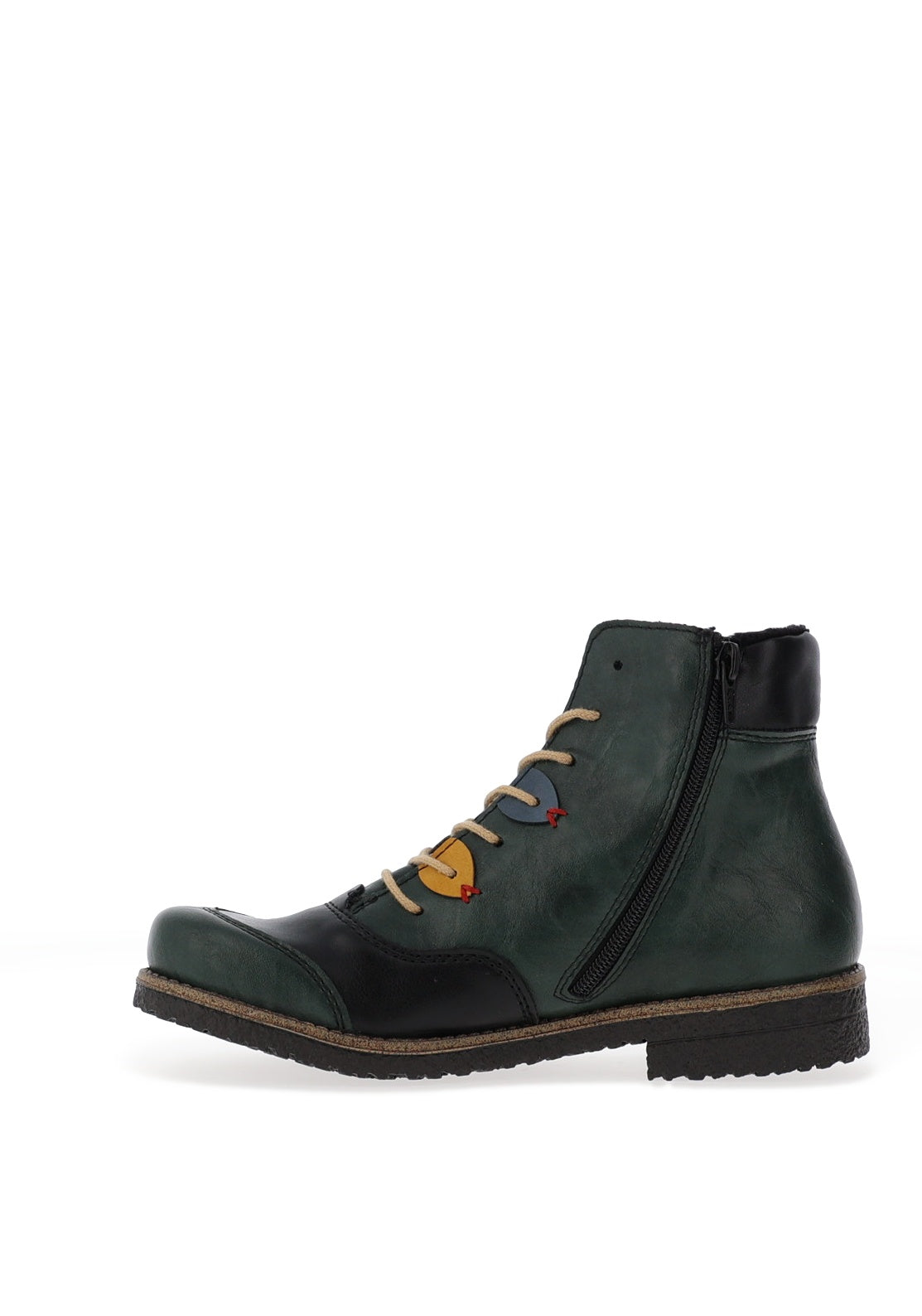 Rieker Womens Lace Up Ankle Boots, Green