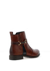 Rieker Womens Extra Wide Leather Flat Ankle Boots, Tan