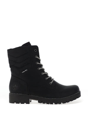 Rieker Womens Lace Up Ankle Boots, Black