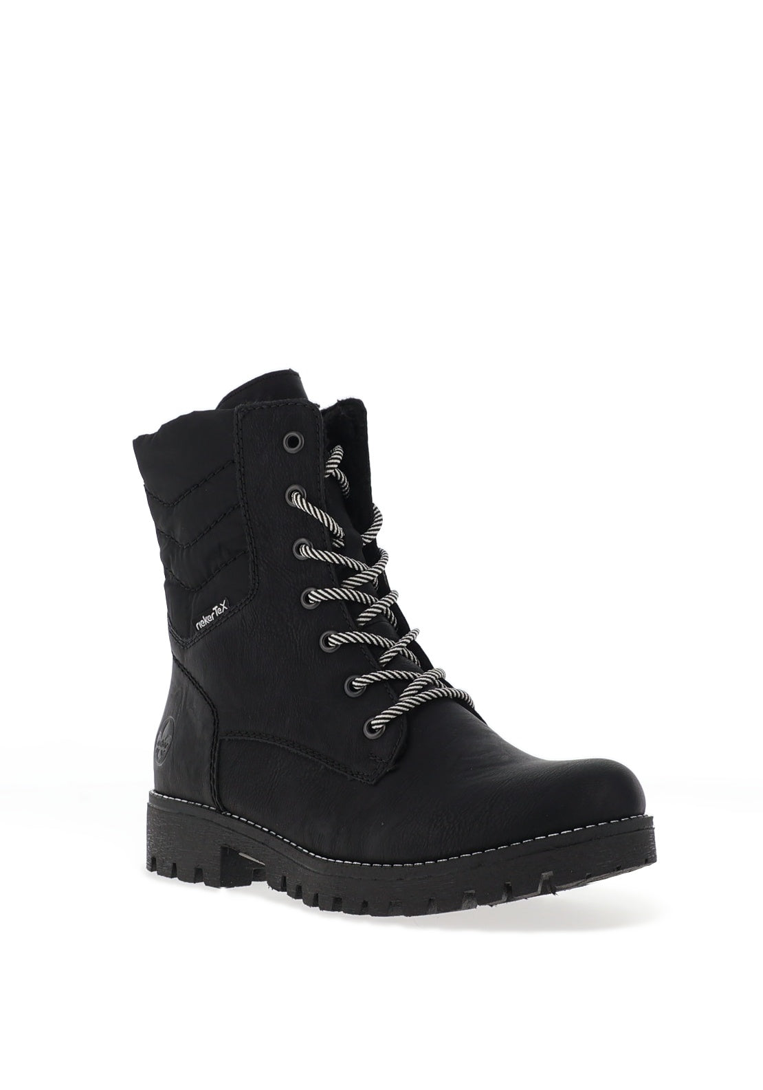 Rieker Womens Lace Up Ankle Boots, Black