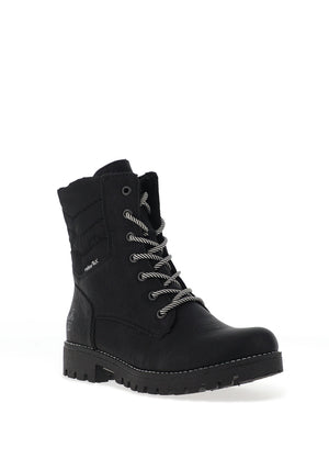 Rieker Womens Lace Up Ankle Boots, Black