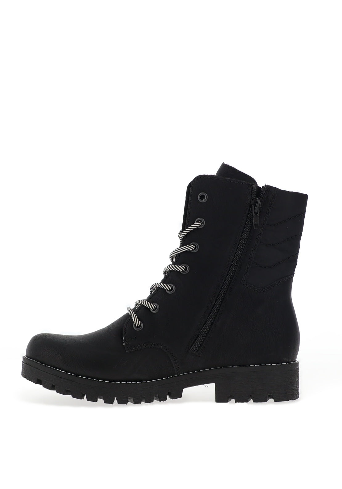 Rieker Womens Lace Up Ankle Boots, Black