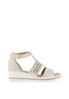 Rieker Womens Shimmering Cut Out Sandals, Beige