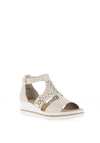 Rieker Womens Shimmering Cut Out Sandals, Beige