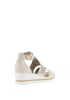 Rieker Womens Shimmering Cut Out Sandals, Beige