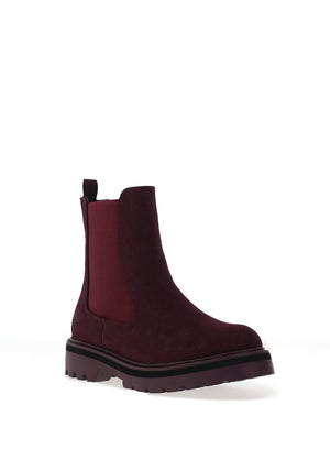 Rieker Faux Suede Elasticated Chelsea Boots, Wine