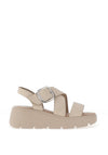 Rieker Womens Evolution Velcro Caged Sandals, Beige
