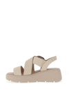 Rieker Womens Evolution Velcro Caged Sandals, Beige