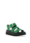 Rieker Womens Evolution Velcro Caged Sandals, Green & Black